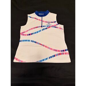 EP Pro Tour‎ Tech Womens Golf Polo Sleeveless Trump National Doral White Large
